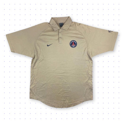 00s Nike PSG Polo T-Shirt Beige