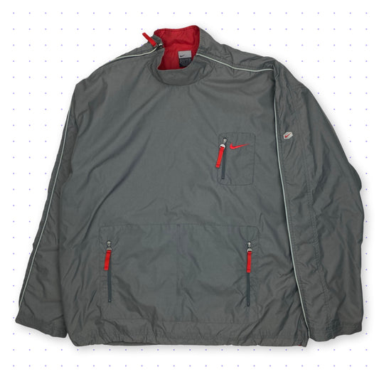 `01 Nike Hex Asymmetrical Zip Jacket Grey/Red