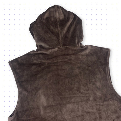 00s Nike Uptempo Velour Hooded Vest Brown