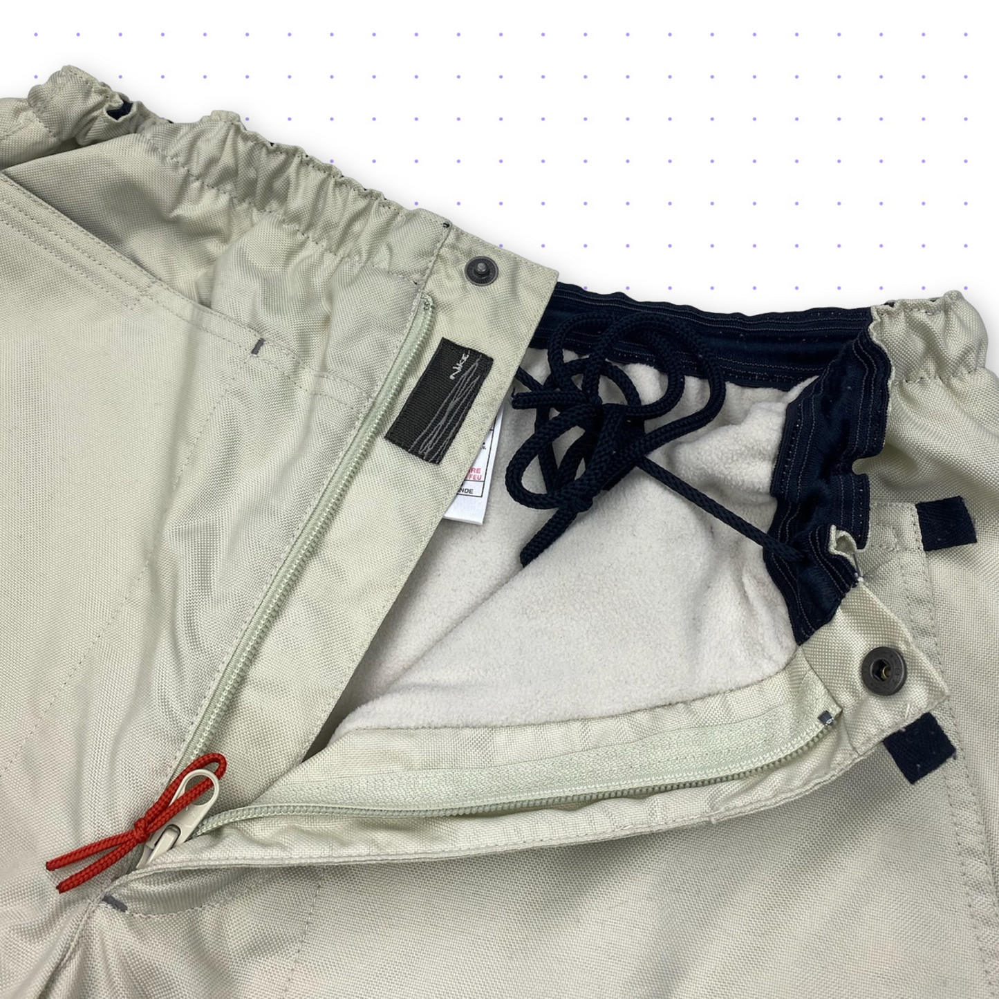 00s Nike Flap Pocket Padded Fleece Lined Pants Beige