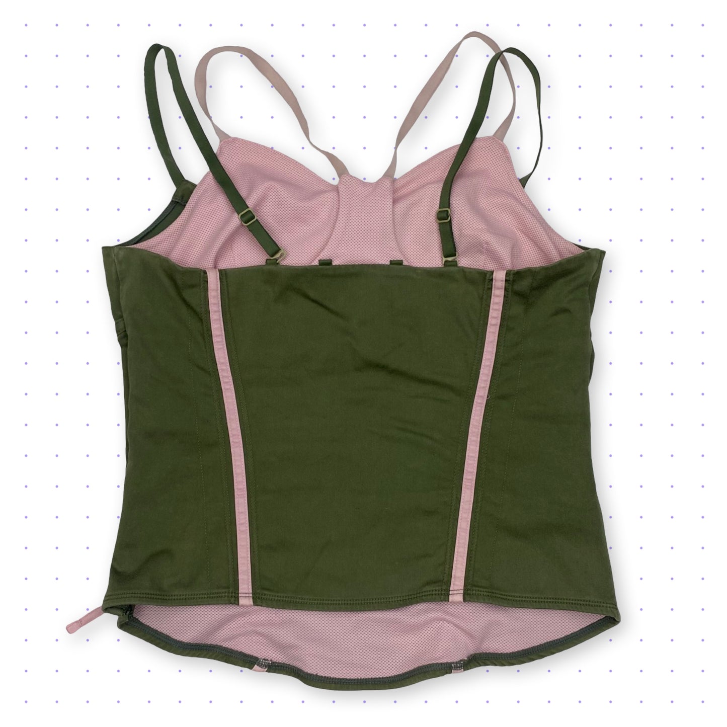 00s Nike Corset Top Khaki/Pink