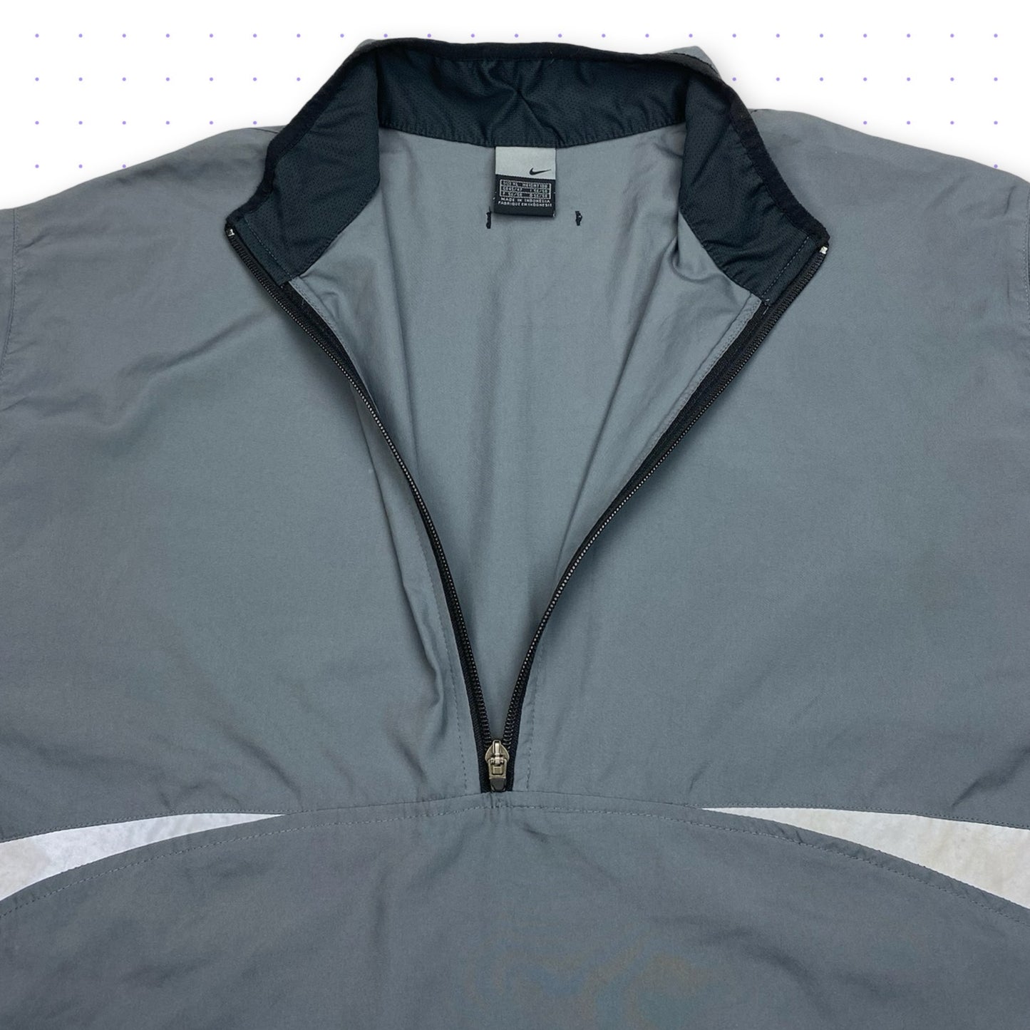 00s Nike Reflective Half-Zip Lightweigt Jacket Grey