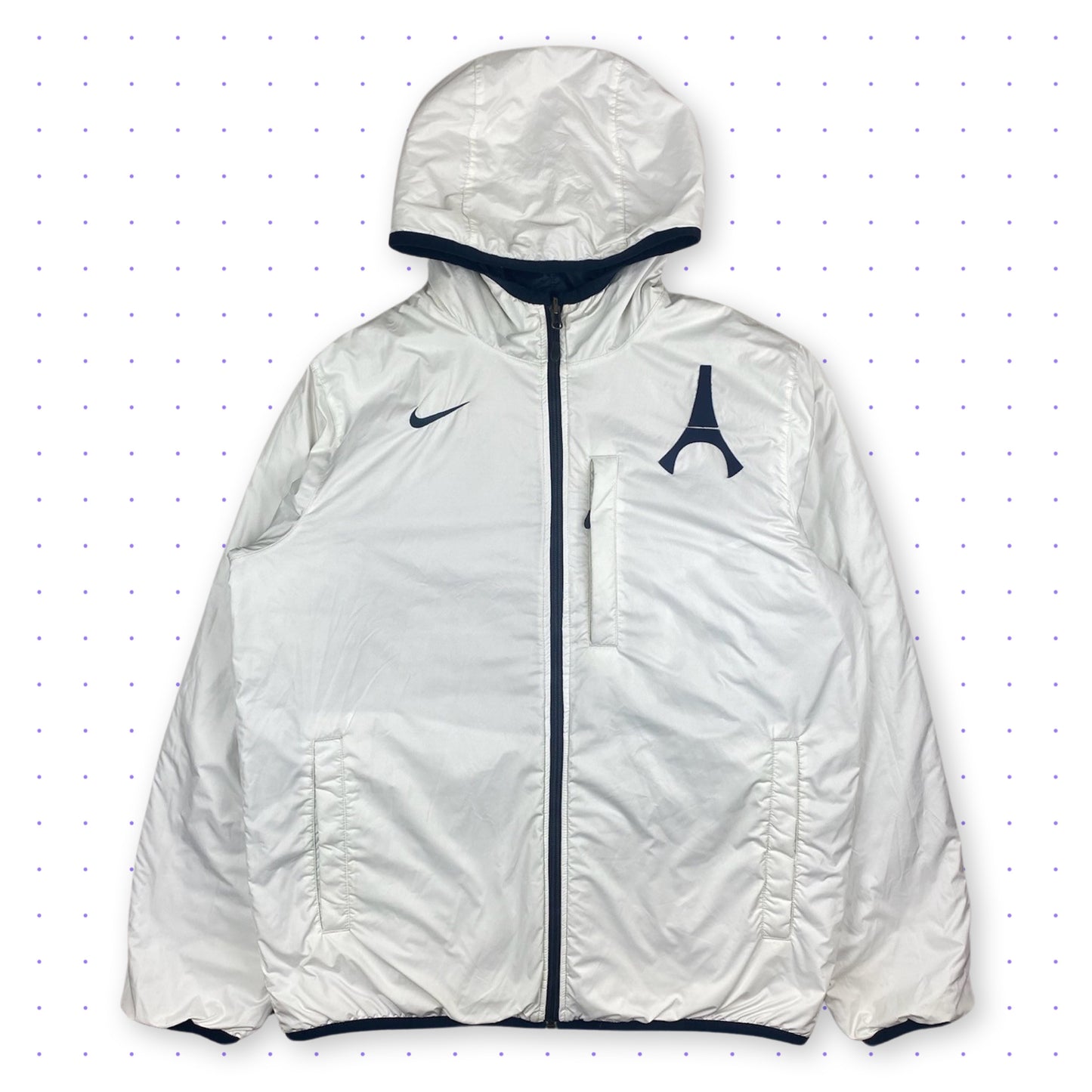 00s Nike 2in1 Reversible PSG Jacket White/Navy