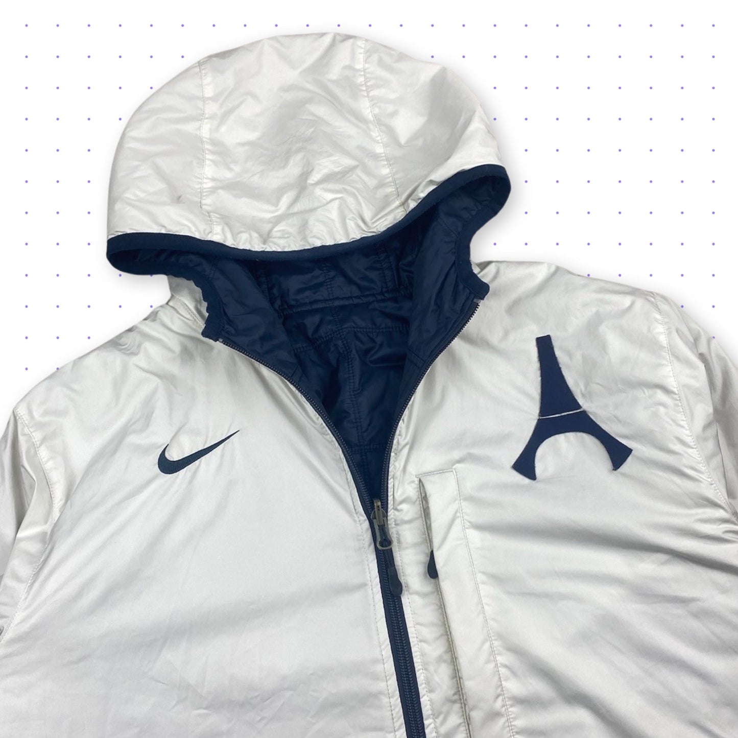 00s Nike 2in1 Reversible PSG Jacket White/Navy